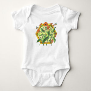 Body Para Bebé flores y abejas