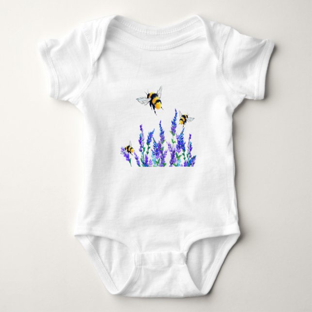Body Para Bebé Flores y abejas Baby Bodysuit (Anverso)