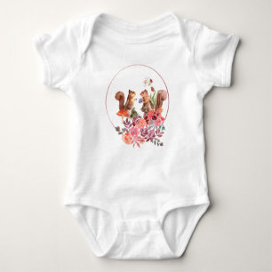 Body Para Bebé Flores y ardillas
