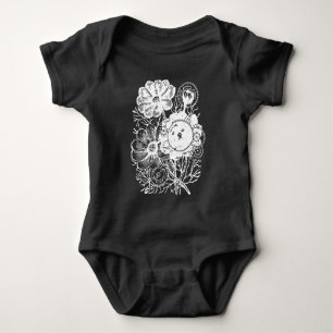 Body Para Bebé Flores Y Engranajes Blancos