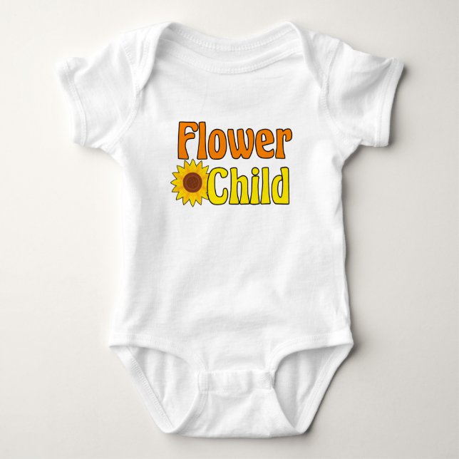 Body Para Bebé Flower Child Cute Hippie Sunflower 70 (Anverso)