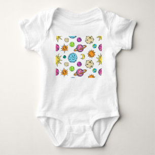 Body Para Bebé Fondo cósmico de Doodles espaciales