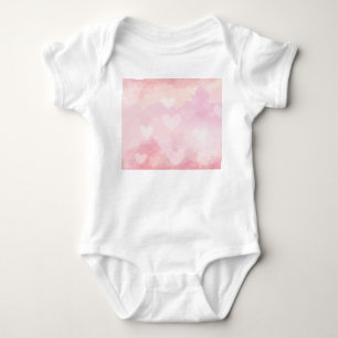 Body Para Bebé Fondo de Corazones con Acuarela Rosa – Amor Románt