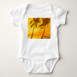 Body Para Bebé Fondo de verano de palmeras tropicales