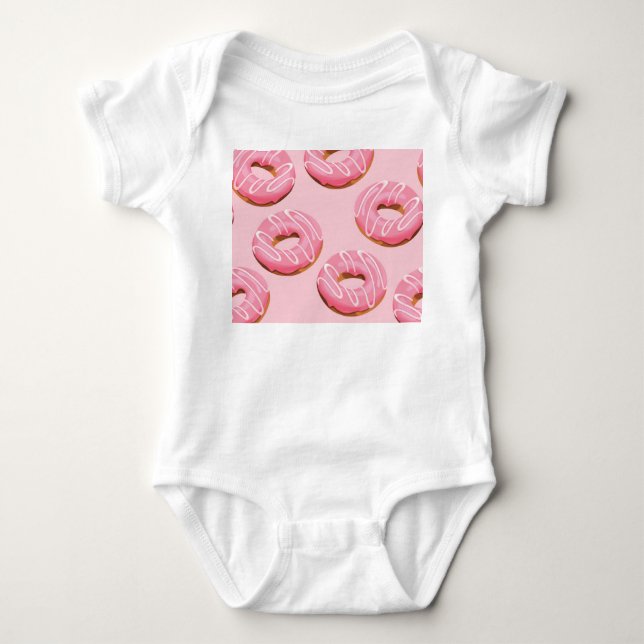 Body Para Bebé Fondo transparente de donuts acristalados (Anverso)