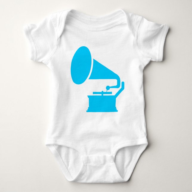 Body Para Bebé Fonógrafo - Azul cielo (Anverso)