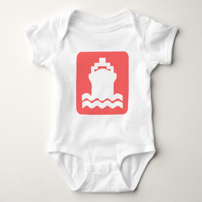 Body Para Bebé Forma de barco - Rosa Tropical (Anverso)