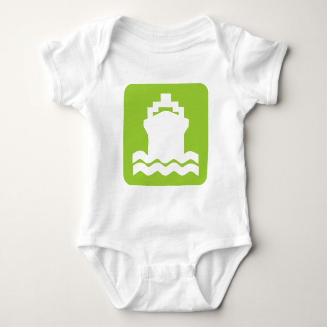 Body Para Bebé Forma de barco - Verde marciano (Anverso)