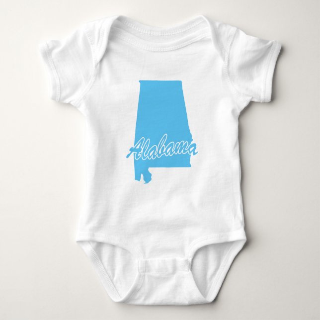 Body Para Bebé Forma Estado de Alabama (Anverso)