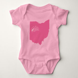 Body Para Bebé Forma Estado De Ohio Traje Para Bebés