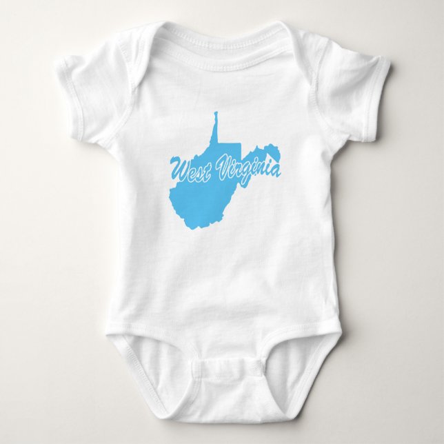 Body Para Bebé Forma Estado de Virginia Occidental (Anverso)
