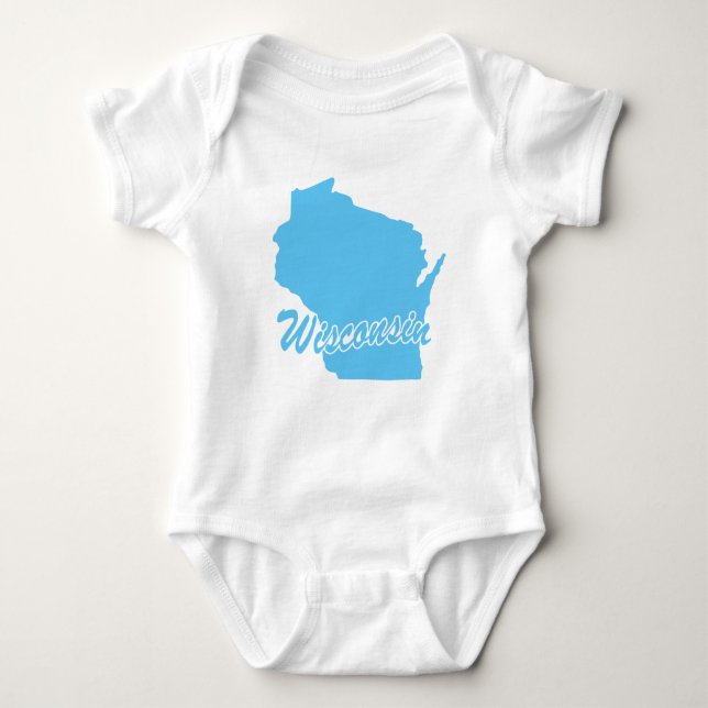 Body Para Bebé Forma Estado De Wisconsin (Anverso)