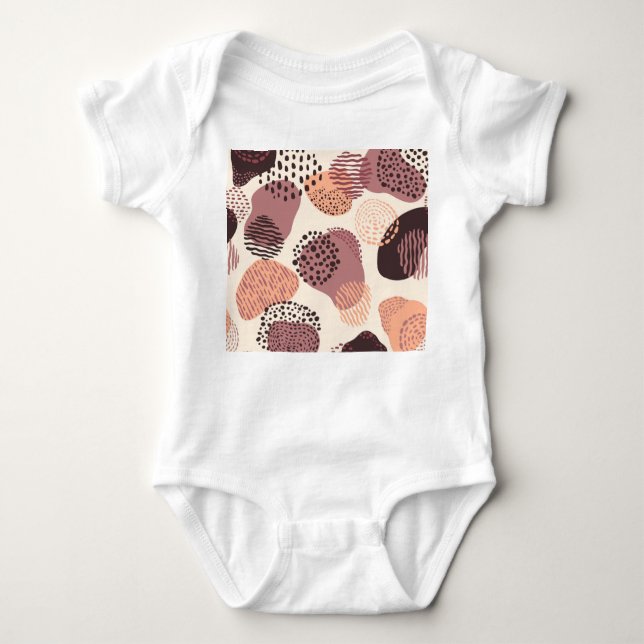 Body Para Bebé Formas Abstractas, Orgánicas Rojas Marrones. (Anverso)