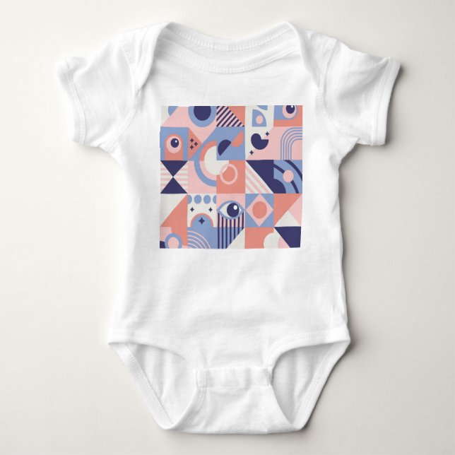 Body Para Bebé Formas cuadradas: mosaico de resumen geométrico (Anverso)