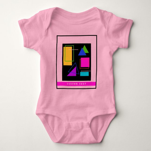 BODY PARA BEBÉ FORMAS GEOMÉTRICAS PATRONADAS EN LA MODA DE NEON R (Anverso)