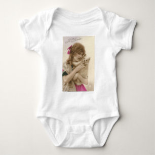 Body Para Bebé Foto antigua: mujer victoriana y perro