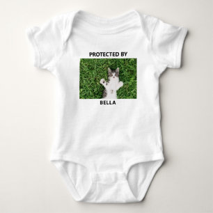 Body Para Bebé Foto de gato personalizada divertida protegida