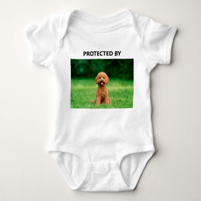 Body Para Bebé Foto de mascota protegida divertida (Anverso)