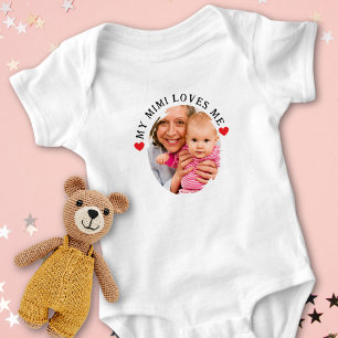 Body Para Bebé Foto personalizada Abuela Nieto Mi Mimi me ama 