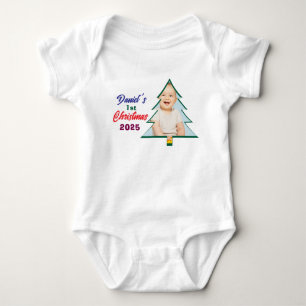 Body Para Bebé Foto personalizada árbol de Navidad del primer año