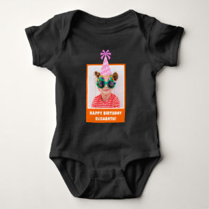 Body Para Bebé Foto Personalizada de Niño Feliz Cumpleaños con So