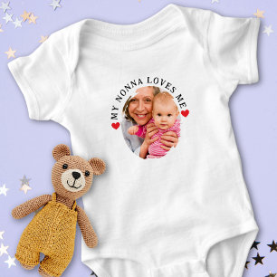 Body Para Bebé Foto Personalizada Mi Nonna Me Ama Nieto