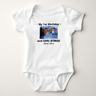 Body Para Bebé Foto y nombre del personalizado Mi primer cumpleañ