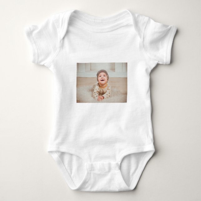 Body Para Bebé Foto y texto personalizados (Anverso)