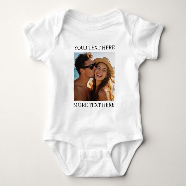Body Para Bebé Foto y Texto Personalizados (Anverso)