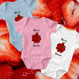 Body Para Bebé Fotografía de Fresas Rojas Berry Sweet