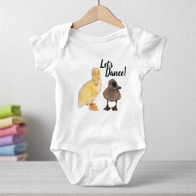 Body Para Bebé Fotografías de pollitos amarillos y grises (baby body suit front)