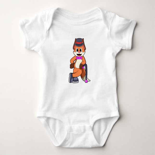 Body Para Bebé Fox como Caballero con Gorra y Palo (Anverso)