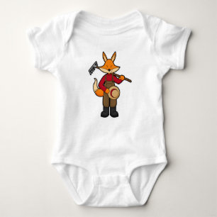 Body Para Bebé Fox como granjero con pastel y Gorra