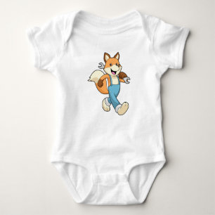 Body Para Bebé Fox como mecánico con llave