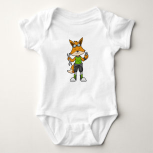 Body Para Bebé Fox como mecánico con llave y tuerca