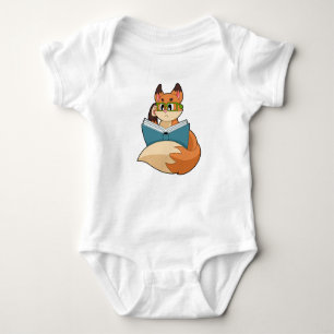 Body Para Bebé Fox como Nerd con libros y anteojos