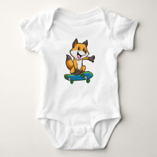 Body Para Bebé Fox como Skater con Skateboard