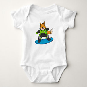 Body Para Bebé Fox como Snowboarder con Snowboard