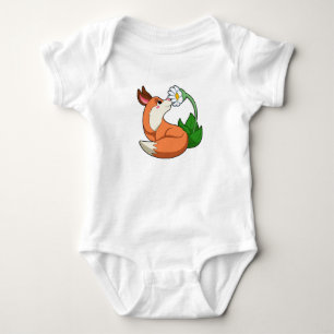 Body Para Bebé Fox con flor blanca