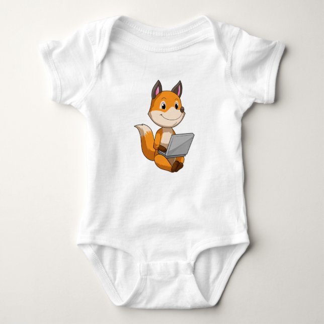 Body Para Bebé Fox con portátil (Anverso)