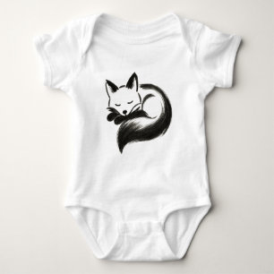 Body Para Bebé Fox durmiente - Diseño animal de charla Minimalist