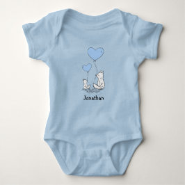Body Para Bebé Fox Kit Heart Balloons Diseño Camiseta Bodysuit