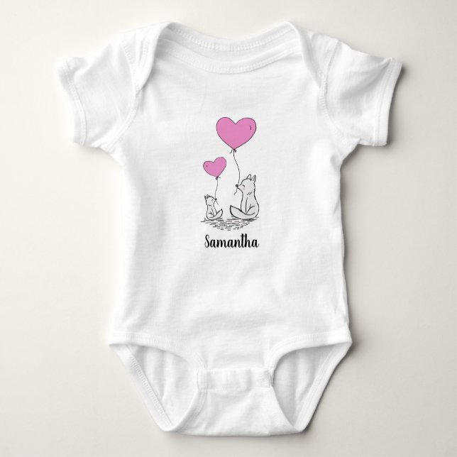 Body Para Bebé Fox Love Design Baby Shirt Bodysuit (Anverso)