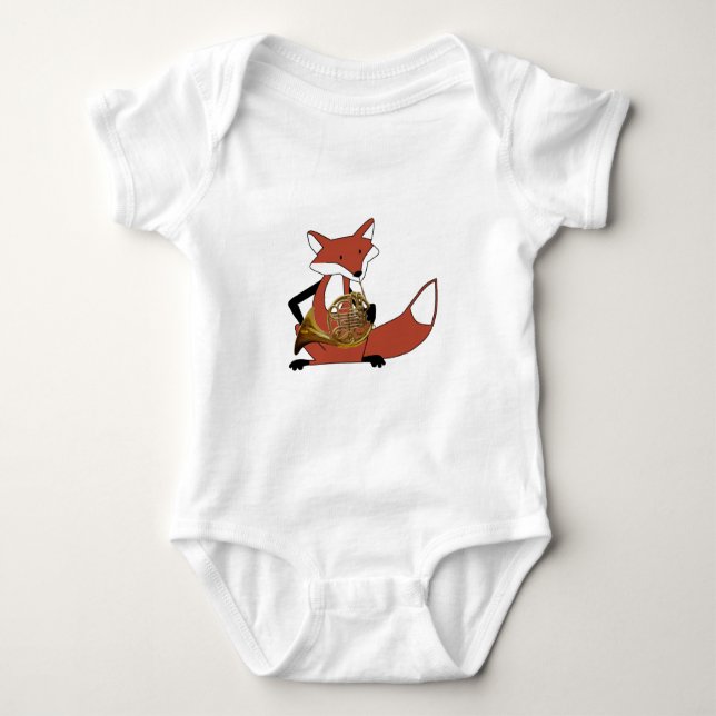 Body Para Bebé Fox que juega la trompa (Anverso)