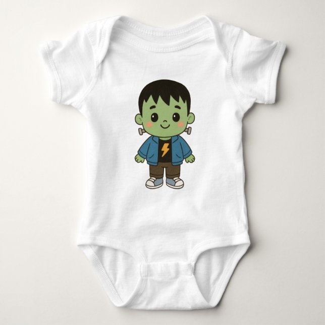 Body Para Bebé Frankie Sparks “Little Monster” Halloween Bodysuit (Anverso)