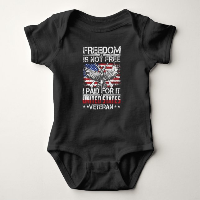 Body Para Bebé Freedom Is Free Veteran - American Eagle (Anverso)