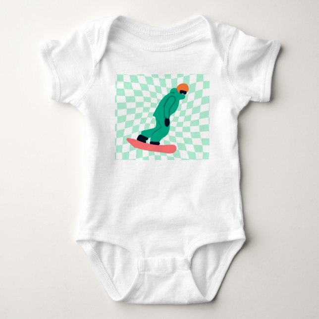 Body Para Bebé Freerid Snowboarder En Green Suit Checkpoint (Anverso)