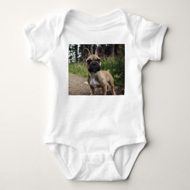 Body Para Bebé French Bulldog Throw Pillow (Anverso)