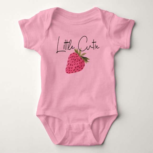 Body Para Bebé Fresa acuarela Pequeño Cutie Baby Bodysuit (Anverso)