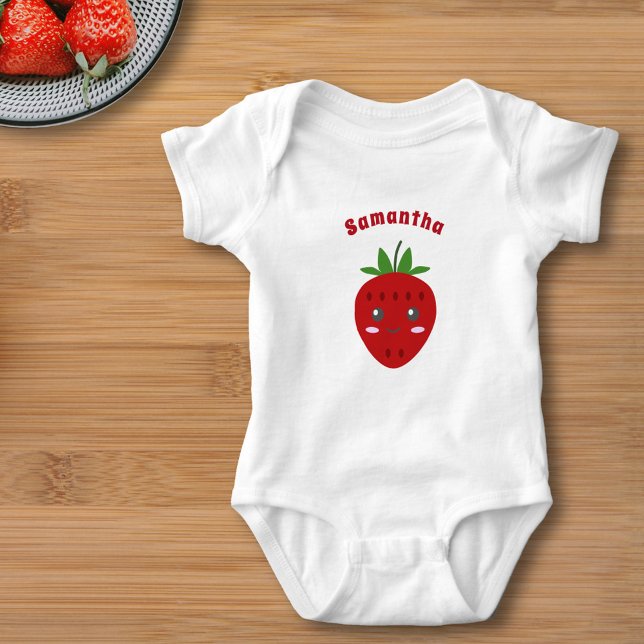 Body Para Bebé Fresa Cuta (Cute Strawberry Baby Bodysuit)